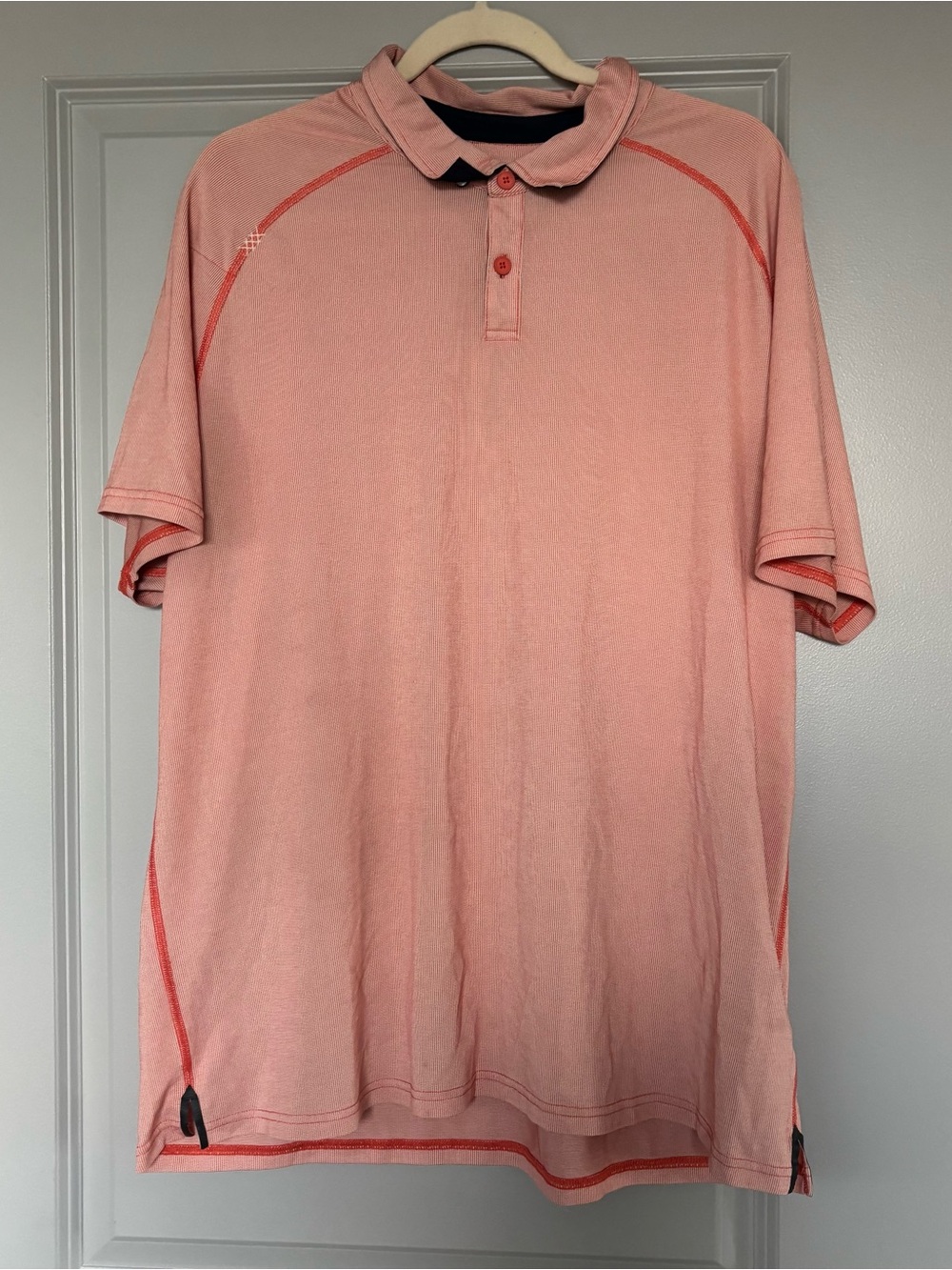 Rhone Delta Pique Performance Polo XXL Pink Heather Short Sleeve Golf Shirt